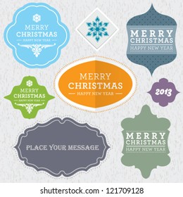 Vector set of Christmas vintage labels.