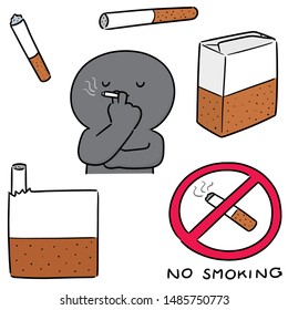 vector set of cigarettes cartoon