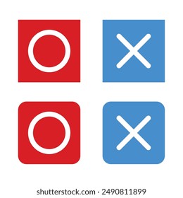 Vector set of circle and cross icons. correct and incorrect answers