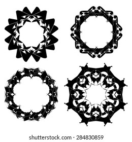 Vector Set of Circle Elements Isolated on White Background