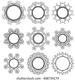 Vector Set of Circle Geometric Ornaments