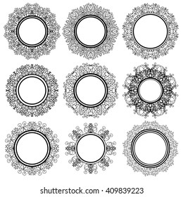 Vector Set of Circle Geometric Ornaments