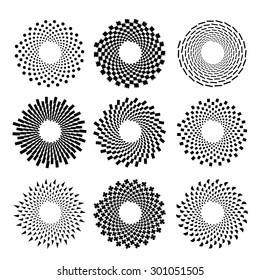 Vector Set of Circle Symbols Isolated on White Background