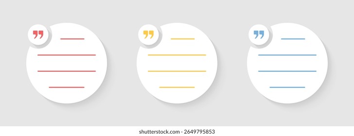 Vector Set of Circle Text Box For Quotes Text Talk
