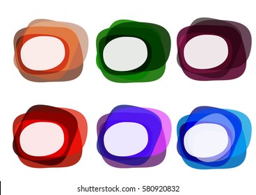 Vector set circles, colorful quote dialog sign frames for modern design. Vector illustration