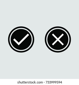 A vector set of circular check marks in Black.