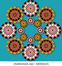 vector set of circular geometric patterns