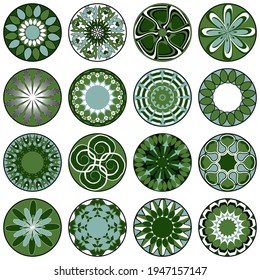 Vector set of circular patterns. Design elements for decoration