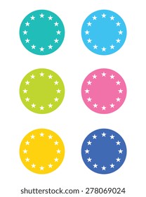 Vector set of circular star frames