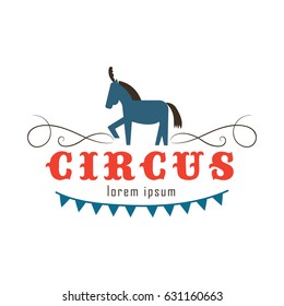 Vector set of circus logo, emblems, labels.   Elements for design on the circus theme. 