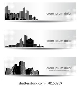 vector set of city header design