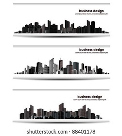 vector set of city header design