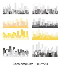 Vector set of city landscape