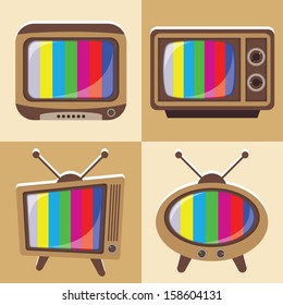 Vector set of classic television 1