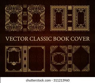 Vector set classical book cover. Decorative vintage frame or border to be printed on the covers of books. Drawn by the standard size 