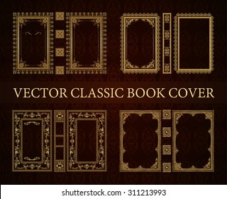 Vector Set Book Covers Decorative Vintage Stock Vector (Royalty Free ...