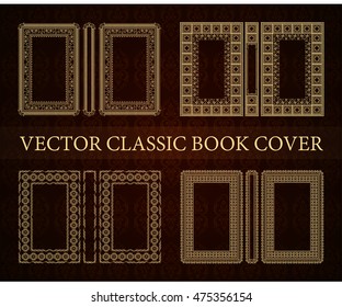 Vector set classical book cover. Decorative vintage frame or border to be printed on the covers of books. Drawn by the standard size