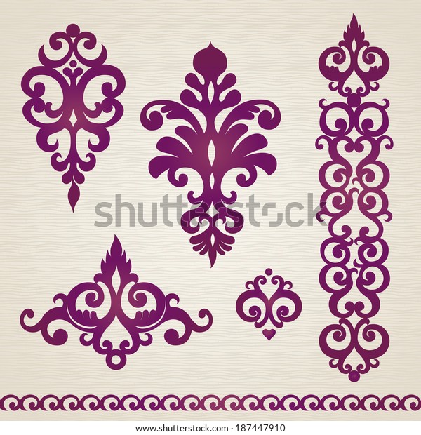 Vector Set Classical Ornament Victorian Style Stock Vector (Royalty ...