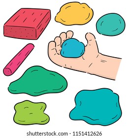 vector set of clay for kid