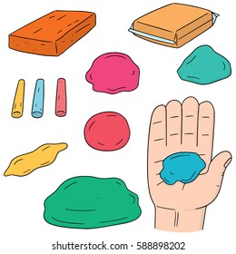 vector set of clay for kid