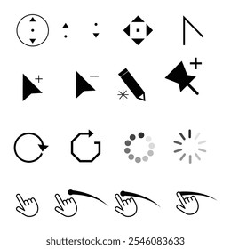 vector set of clicking mouse cursor design
