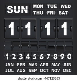 vector set for the clock and calendar