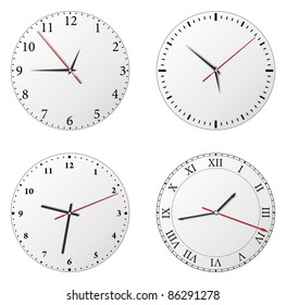 Vector set of clocks on white background