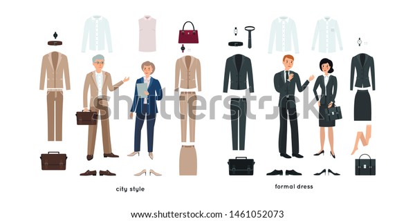 Vector Set Clothes Elderly Young Man Stock Vector Royalty Free