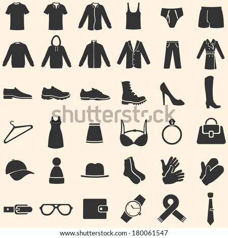 Vector Set of Clothes Icons