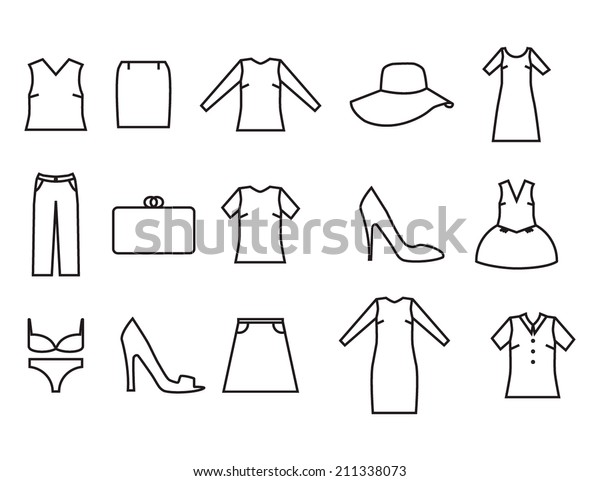 Vector Set Clothes Icons Stock Vector Royalty Free Shutterstock