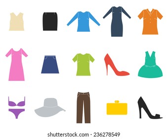 Vector set of clothes icons. Vector illustration.