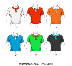 Vector set of clothes template for visualisation branding. Promo apparel.