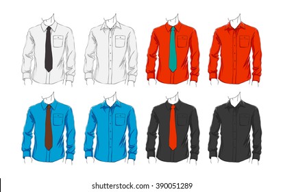 Vector set of clothes template for visualisation branding. Promo apparel.