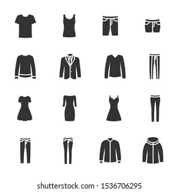Vector set of clothing icons.