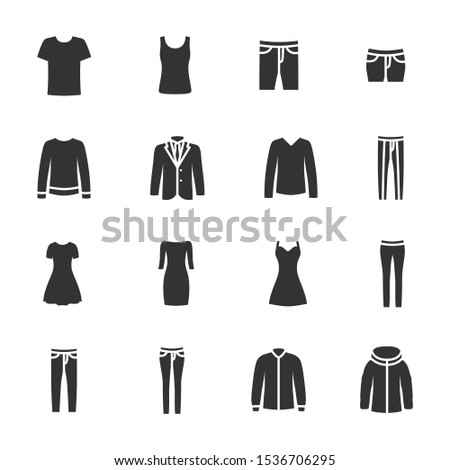 Vector set of clothing icons.
