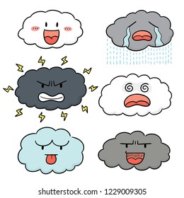 vector set of cloud cartoon