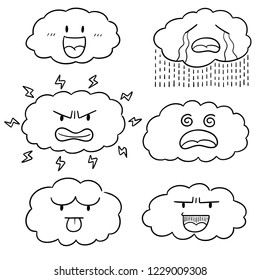 vector set of cloud cartoon