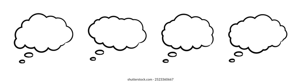 Vector Set Of Cloud Speech Bubble For Text And Coversation