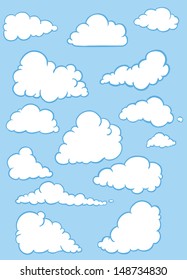 vector set of clouds 
