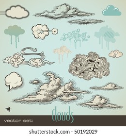 vector set: clouds