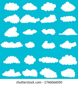 vector set of clouds flat style