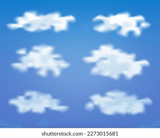 vector set of clouds of various shapes.