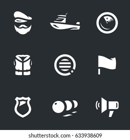Vector Set of Coast Guard Boat Icons.