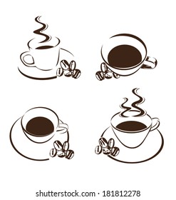 vector set of coffee cup 