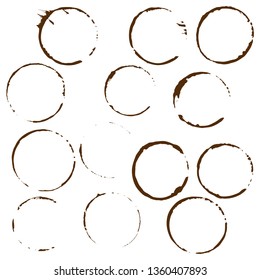 Vector set of coffee cup stains for you design 