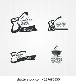 Vector set of coffee design elements.