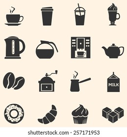 Vector Set of Coffee Icons. Icons for Coffee Shop.