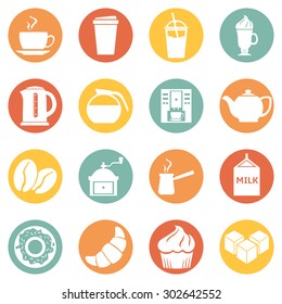 Vector Set of Coffee Icons. Icons for Coffee Shop.