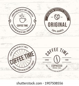 Vector set of coffee label,different logo badge design illustration.
