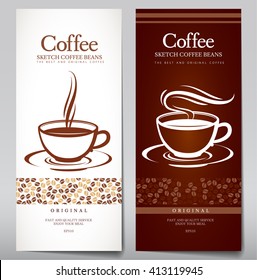 Vector set of coffee. Light and dark menu for coffee.